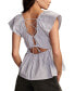 ფოტო #2 პროდუქტის Women's Cotton Laced-Back Babydoll Top