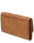 Frye Melissa Basket Woven Leather Wallet Women's Brown