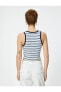 Crop Atlet Slim Fit Ribanalı