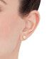 ფოტო #2 პროდუქტის Etched Texture Button Stud Earrings in 14k Gold
