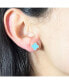 Turquoise Diamond Clover Stud Earrings