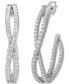ფოტო #4 პროდუქტის Diamond Twist Medium J-Hoop Earrings (1-1/2 ct. t.w.) in 10k White Gold