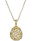 Фото #1 товара Macy's multi-Gemstone Openwork Teardrop 18" Pendant Necklace (1-3/8 ct. t.w.) in 14k Gold-Plated Sterling Silver