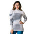 Фото #1 товара Women's Long Sleeve Mock Neck Breton Sweater