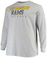 Men's Big and Tall Heathered Gray Los Angeles Rams Practice Long Sleeve T-shirt