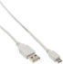 Фото #1 товара InLine Micro USB 2.0 Cable USB Type A male / Micro-B male - white - 5m