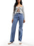 Фото #2 товара Abercrombie & Fitch Curve Love 90s relaxed fit jean in mid blue