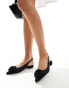 Фото #1 товара Glamorous slingback rosette pointed toe flats in black