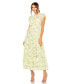 Women's High Neck Ruffle Cap Sleeve Floral Dress