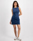 Фото #1 товара Women's Denim Sleeveless A-Line Dress, Created for Macy's