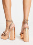 Фото #3 товара Public Desire Exclusive Verona platform high heel sandals in rose gold