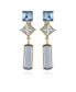 Фото #1 товара Gold-Tone Blue Glass Stone Drop Clip On Earrings