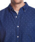 Men's Long Sleeve Button-Down Floral Print Dobby Shirt