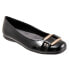 Фото #2 товара Trotters Sizzle T1251-005 Womens Black Wide Leather Ballet Flats Shoes