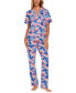 ფოტო #1 პროდუქტის Women's 2-Pc. Gabriella Printed Pajamas Set