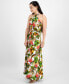 Фото #3 товара Длинное платье-макси-халтер I.N.C. International Concepts petite Linen-Blend, созданное для Macy's, одежда и обувь, женщинам.