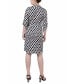 Фото #2 товара Petite 3/4-Sleeve Printed Shirt Dress