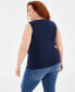 Фото #2 товара Plus Size Boat-Neck Knit Tank Top, Created for Macy's