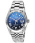 ფოტო #1 პროდუქტის Men's West Village Fusion Elite Silver-Tone Stainless Steel Watch 40mm