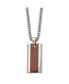 ფოტო #1 პროდუქტის Red/Orange Koa Wood Inlay Enameled Pendant Curb Chain Necklace