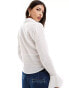 Фото #4 товара Wednesday's Girl gauzey open collar fitted shirt in white