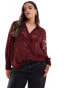 Фото #1 товара Yours sheer burnout shirt in oxblood