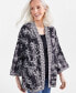 Фото #2 товара Women's Printed Linen Blend Reversible Kimono, Created for Macy's