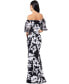 Фото #2 товара Women's Floral-Print Off-The-Shoulder Gown