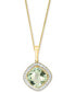 ფოტო #1 პროდუქტის Green Quartz (5-1/4 ct.) & Diamond (1/2 ct. t.w.) 18" Pendant Necklace in 14k Gold