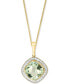 Фото #1 товара Green Quartz (5-1/4 ct.) & Diamond (1/2 ct. t.w.) 18" Pendant Necklace in 14k Gold