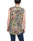 Фото #2 товара Petite Sleeveless Printed Pintucked Blouse