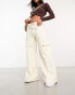 Pimkie wide leg cargo jeans in ecru 40 - фото #2