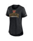 Фото #2 товара Women's Heather Black Distressed Washington Commanders Fashion Tri-Blend T-shirt