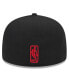 Men's Black Miami Heat Rally Drive Side Patch 59FIFTY Fitted Hat