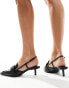 Фото #2 товара Stradivarius pointy kitten heeled shoe with buckle in black