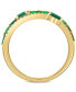 ფოტო #3 პროდუქტის EFFY® Emerald (3/4 ct. t.w.) & Diamond (1/10 ct. t.w.) Stack Look Double Row Ring in 14k Gold