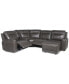 Фото #9 товара CLOSEOUT! Blairemoore 5-Pc. Leather Power Chaise Sectional with 1 USB Console and 2 Power Recliners, Created for Macy's