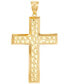 ფოტო #1 პროდუქტის Men's Nugget Cross Pendant in 10k Gold