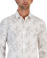 Фото #3 товара Men's Dotted Floral Print Long-Sleeve Button-Up Shirt, Created for Macy's
