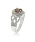 ფოტო #3 პროდუქტის Suzy Levian Sterling Silver Cubic Zirconia Braided Halo Brown Bridal Engagement Ring