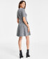 Petite Tweed Short-Sleeve A-Line Dress