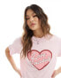 In The Style Love Yourself heart slogan t-shirt in pink Розовый, EU 34-36 - фото #1