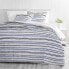 Фото #1 товара Queen London Stripe Comforter Set Navy Blue - Martha Stewart