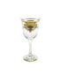 Water Glass with 14K Gold Design, Set of 6