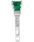 ფოტო #3 პროდუქტის EFFY® Emerald (1-3/8 ct. t.w.) & Diamond (1/10 ct. t.w.) Statement Ring in Sterling Silver