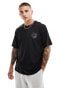 Jack & Jones oversized t-shirt with skulls back print in black