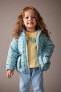Фото #4 товара Куртка для малышей defacto Девочки Плюшевая Прокладка с водоотталкивающей обработкой Гербарий