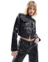 Фото #1 товара Mango metallic wash denim jacket in dark blue