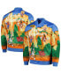 Men's Blue Looney Tunes Graphic Satin Full-Snap Jacket