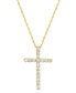 Фото #1 товара Macy's 241 WEAR IT BOTH WAYS Diamond Cross Pendant Necklace (1/2 ct. t.w.) in 14k White Or Yellow Gold